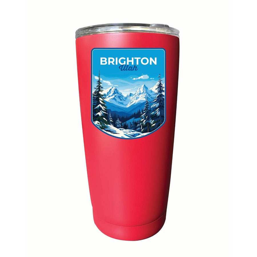 Brighton Utah Ski Resort Mountain Design Souvenir 16 oz Stainless Steel Insulated Tumbler Image 1