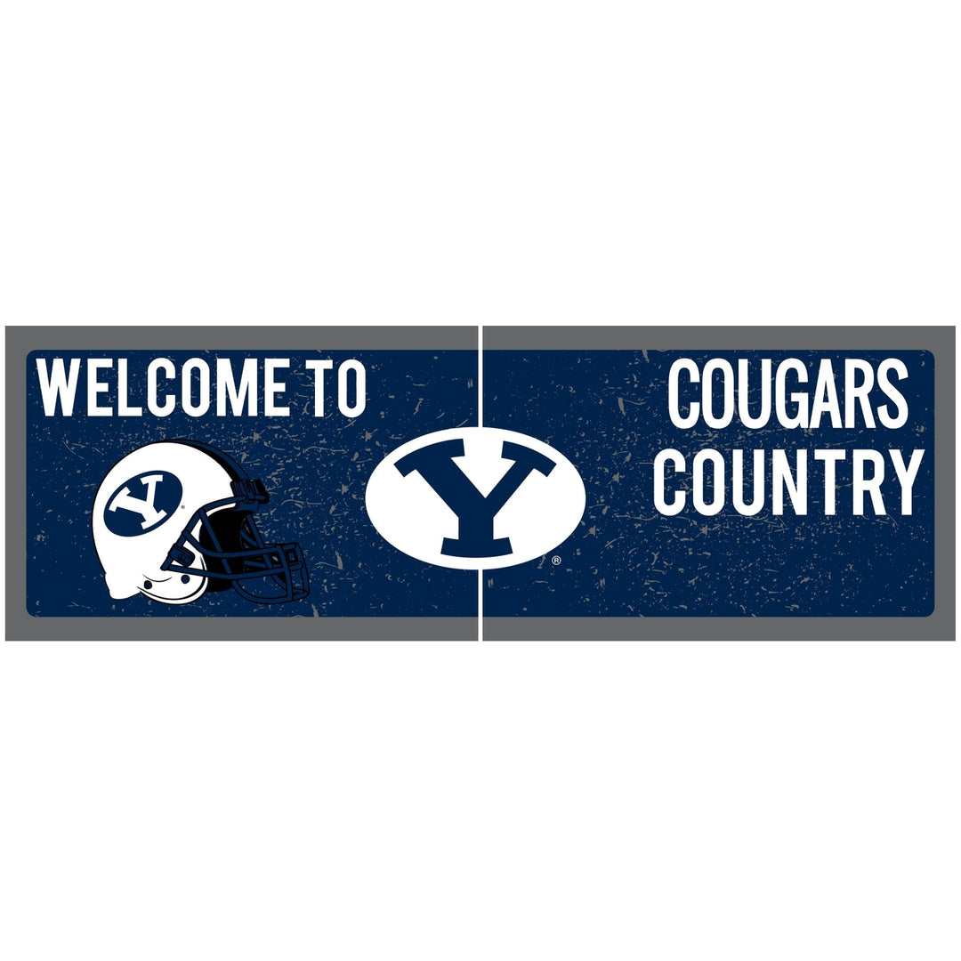 Brigham Young Cougars Wood Sign with Frame Officially Licensed Collegiate Product Image 1