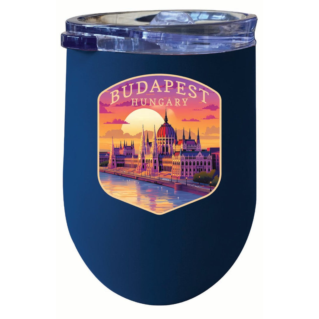 Budapest Hungary Parliament Building Design Souvenir 12 oz Insulated Wine Stainless Steel Tumbler Image 3