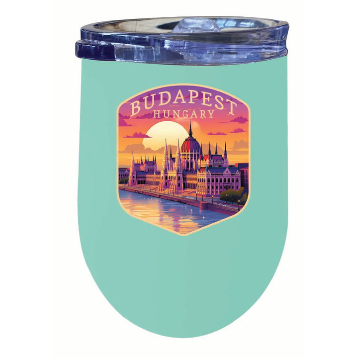 Budapest Hungary Parliament Building Design Souvenir 12 oz Insulated Wine Stainless Steel Tumbler Image 4