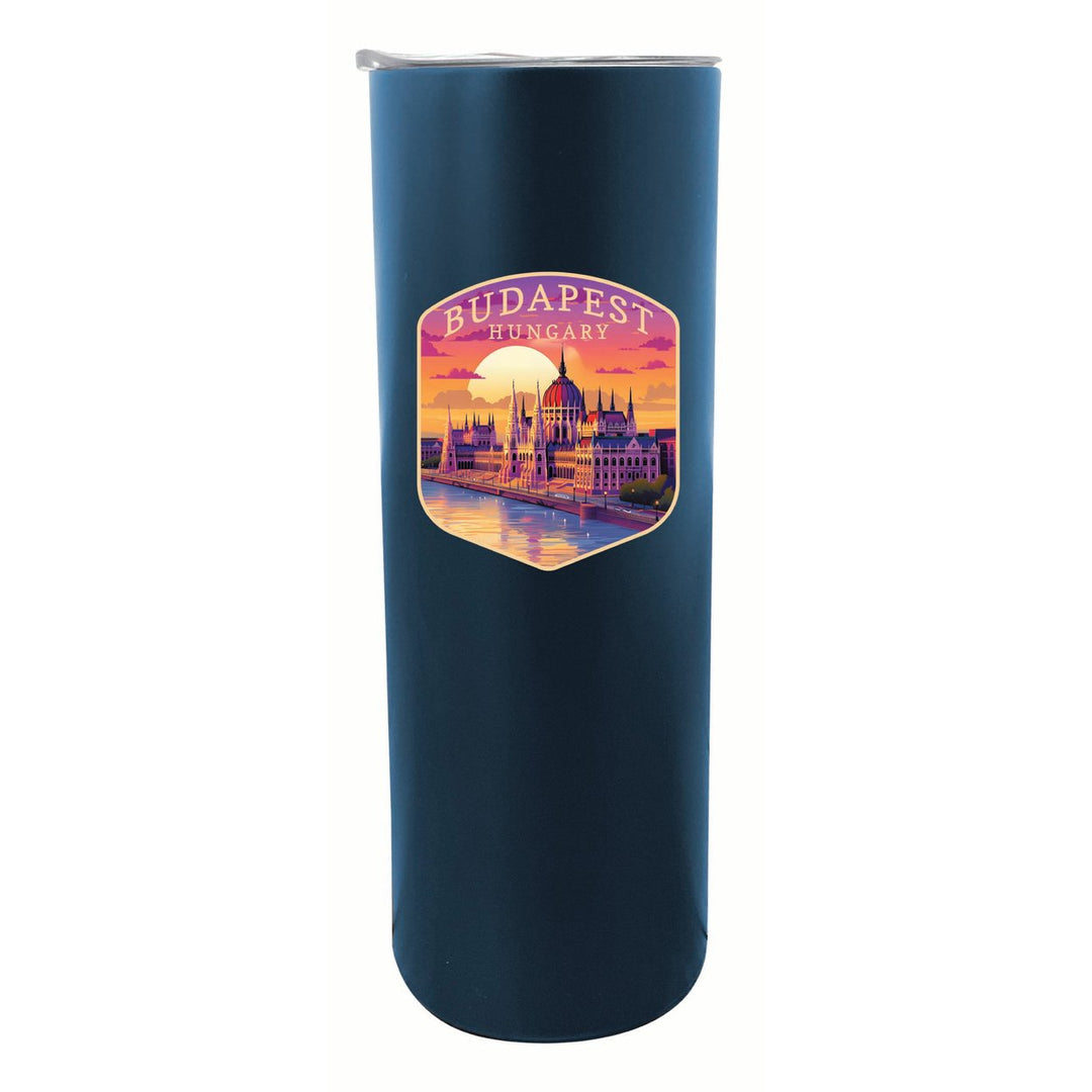 Budapest Hungary Parliament Building Design Souvenir 20 oz Insulated Stainless Steel Skinny Tumbler Image 1