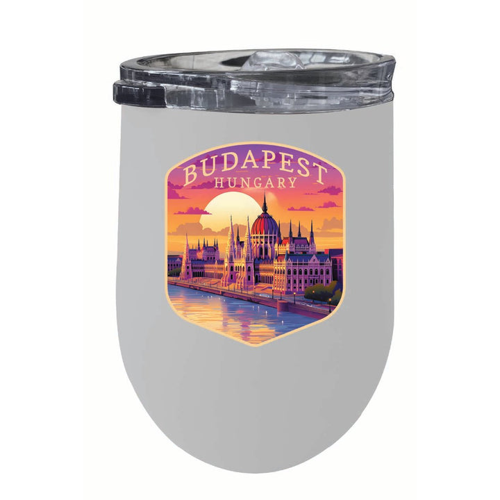 Budapest Hungary Parliament Building Design Souvenir 12 oz Insulated Wine Stainless Steel Tumbler Image 6