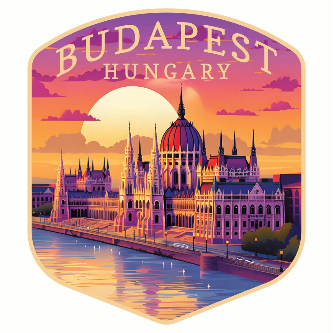 Budapest Hungary Parliament Building Design Souvenir Die Cut Flat Magnet Image 1