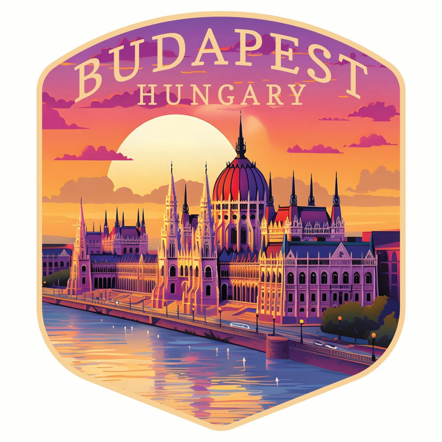 Budapest Hungary Parliament Building Design Souvenir Die Cut Flat Magnet Image 1