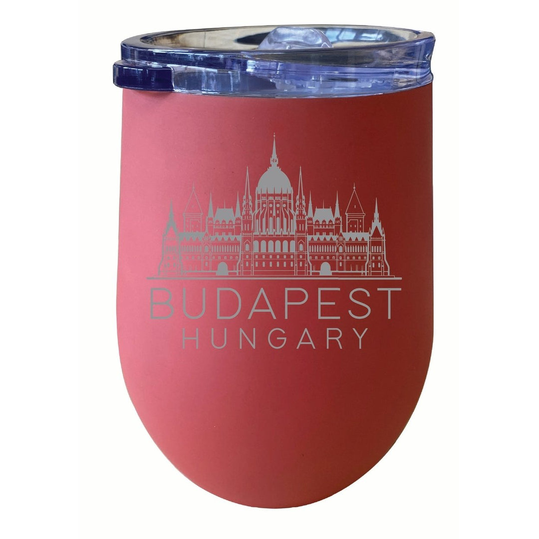 Budapest Hungary Souvenir 12 oz Engraved Insulated Wine Stainless Steel Tumbler Image 4