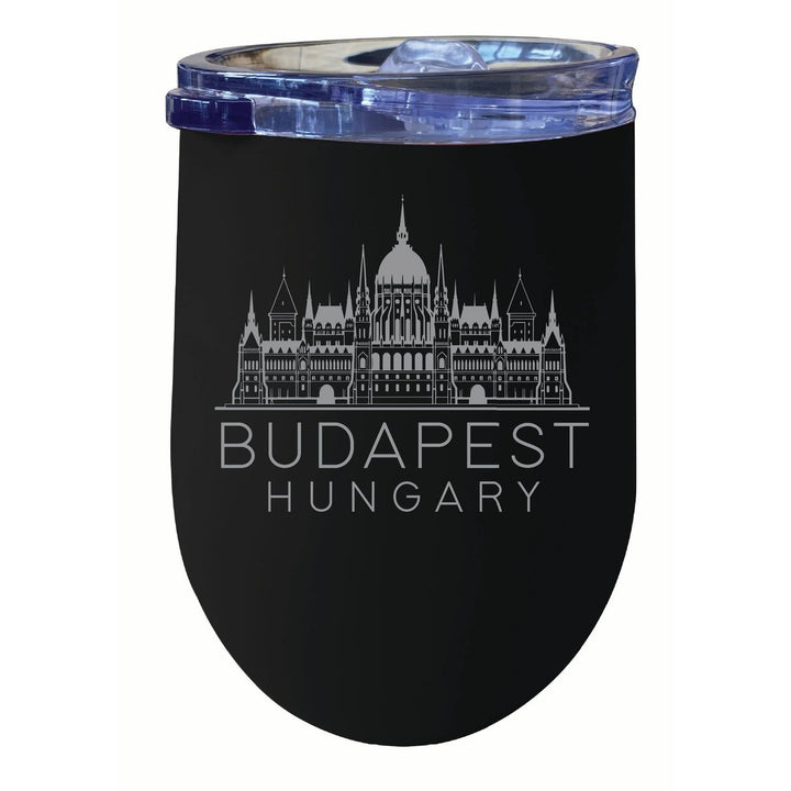 Budapest Hungary Souvenir 12 oz Engraved Insulated Wine Stainless Steel Tumbler Image 4