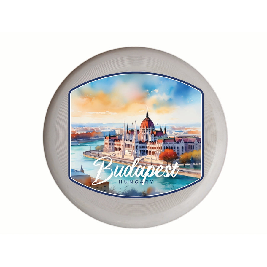 Budapest Hungary Watercolor Cityscape Design Souvenir Frisbee Flying Disc Image 1