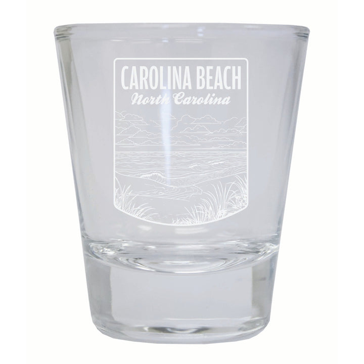 Carolina Beach North Carolina Souvenir 2 Ounce Engraved Shot Glass Round Image 1