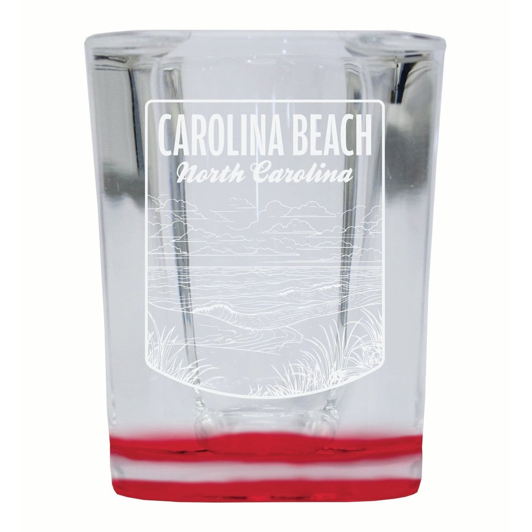 Carolina Beach North Carolina Souvenir 2 Ounce Engraved Shot Glass Square Image 1