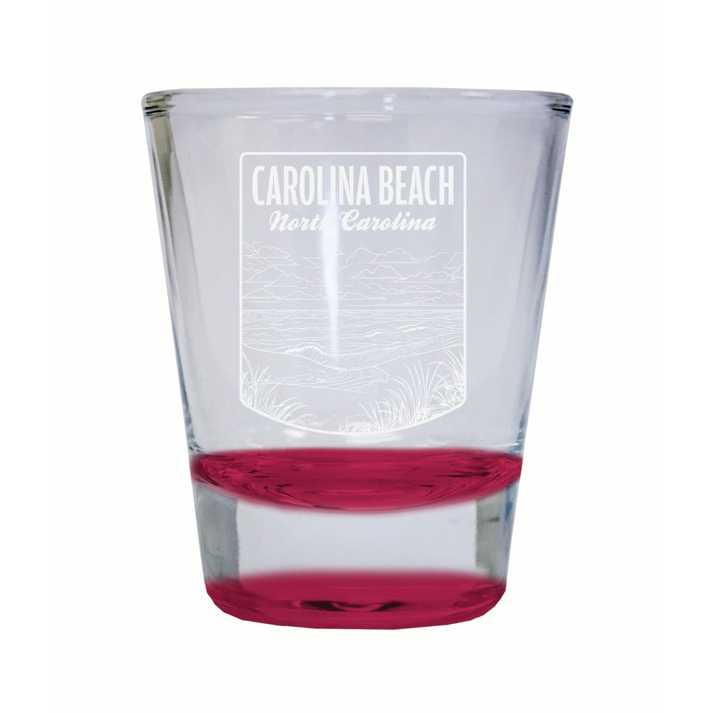 Carolina Beach North Carolina Souvenir 2 Ounce Engraved Shot Glass Round Image 2