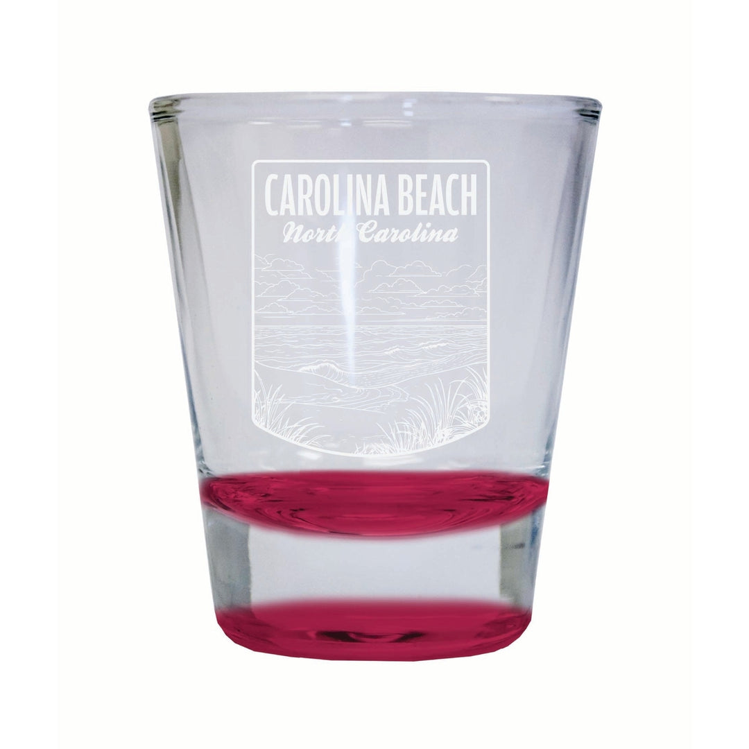 Carolina Beach North Carolina Souvenir 2 Ounce Engraved Shot Glass Round Image 2