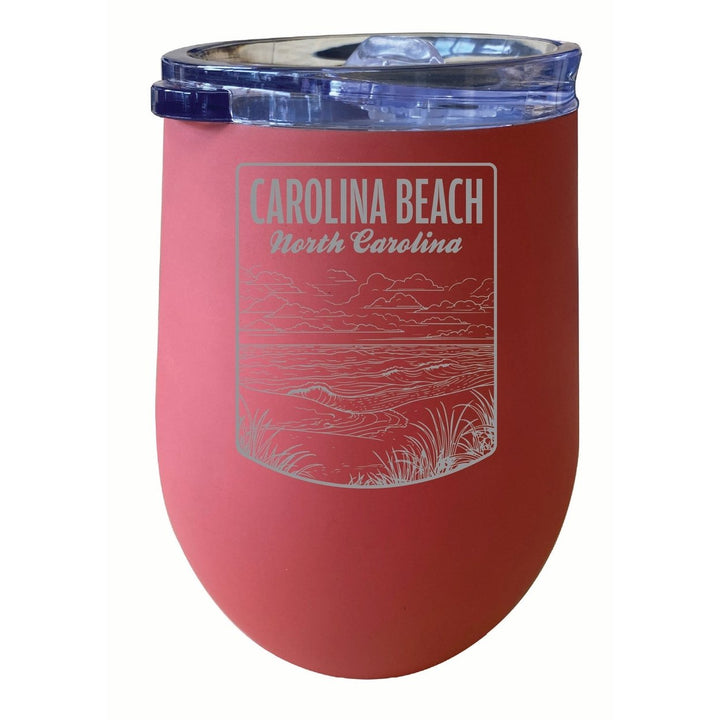 Carolina Beach North Carolina Souvenir 12 oz Engraved Insulated Wine Stainless Steel Tumbler Image 1