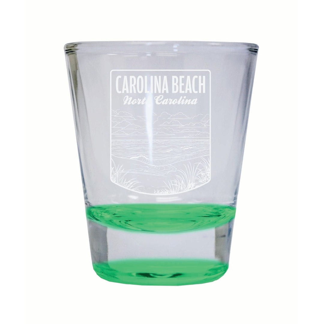 Carolina Beach North Carolina Souvenir 2 Ounce Engraved Shot Glass Round Image 1