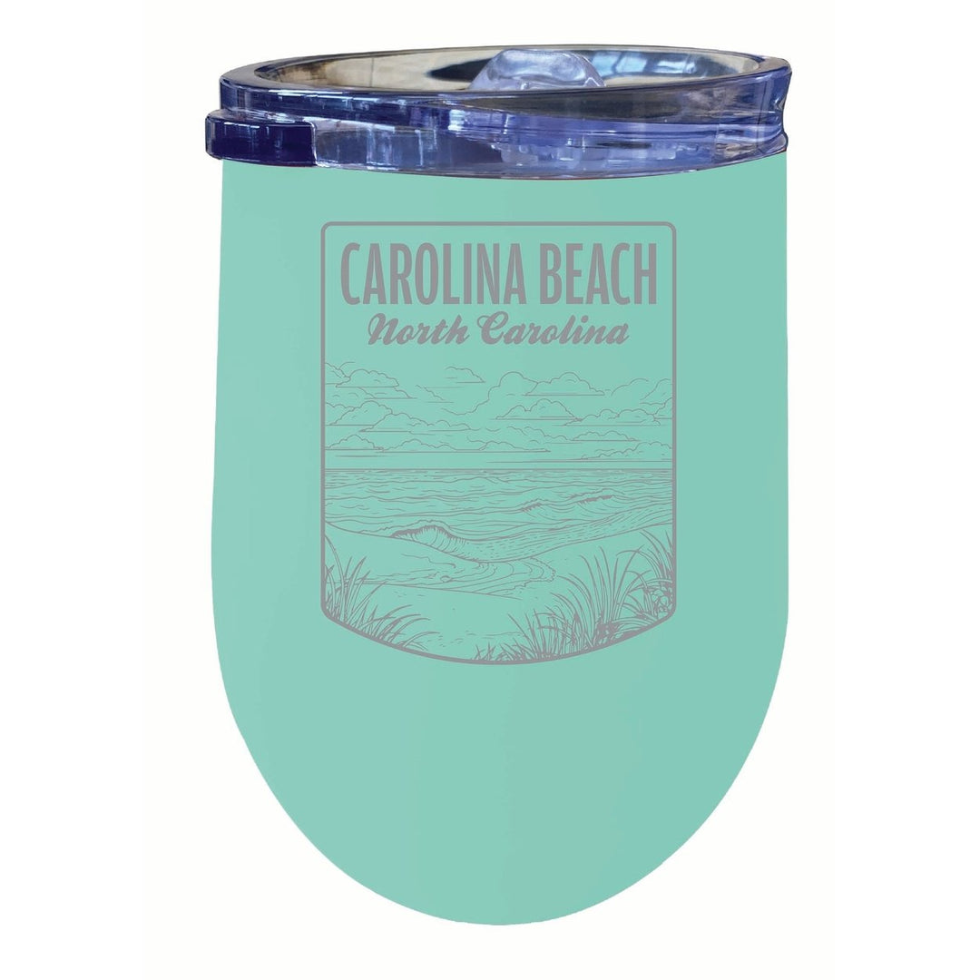 Carolina Beach North Carolina Souvenir 12 oz Engraved Insulated Wine Stainless Steel Tumbler Image 4