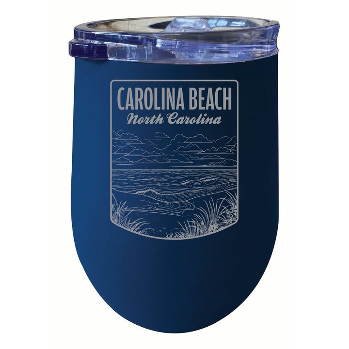 Carolina Beach North Carolina Souvenir 12 oz Engraved Insulated Wine Stainless Steel Tumbler Image 4