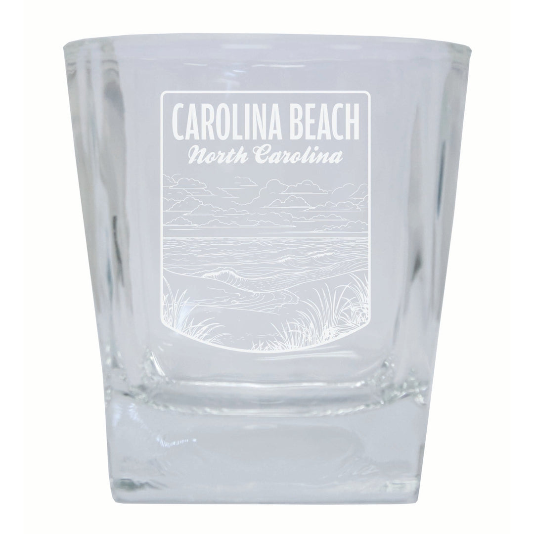 Carolina Beach North Carolina Souvenir 10 oz Engraved Whiskey Glass Rocks Glass Image 1