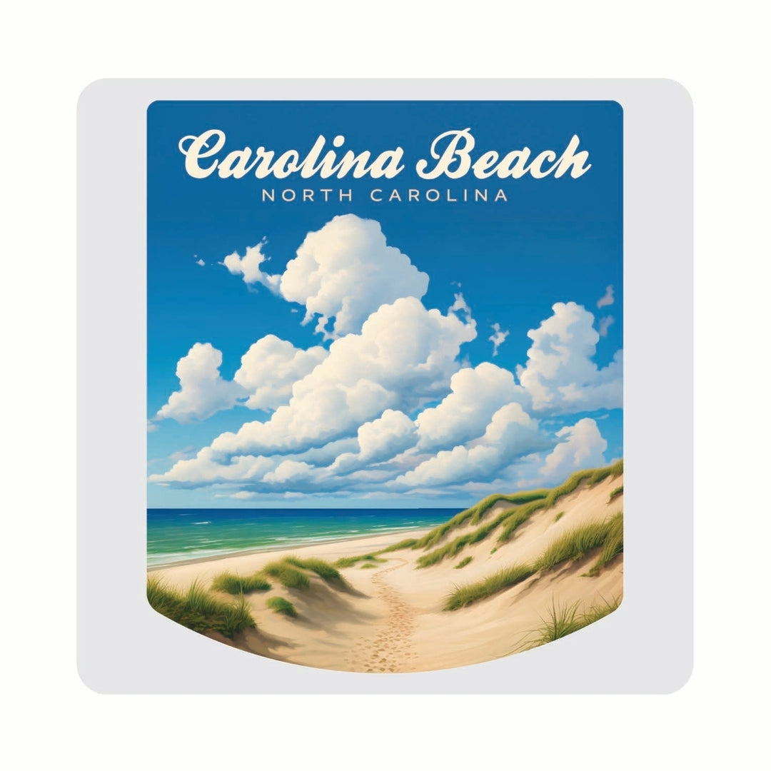 Carolina Beach North Carolina. Beach and Sand Dunes Design Souvenir 4x4-Inch Coaster Acrylic 4 Pack Image 1