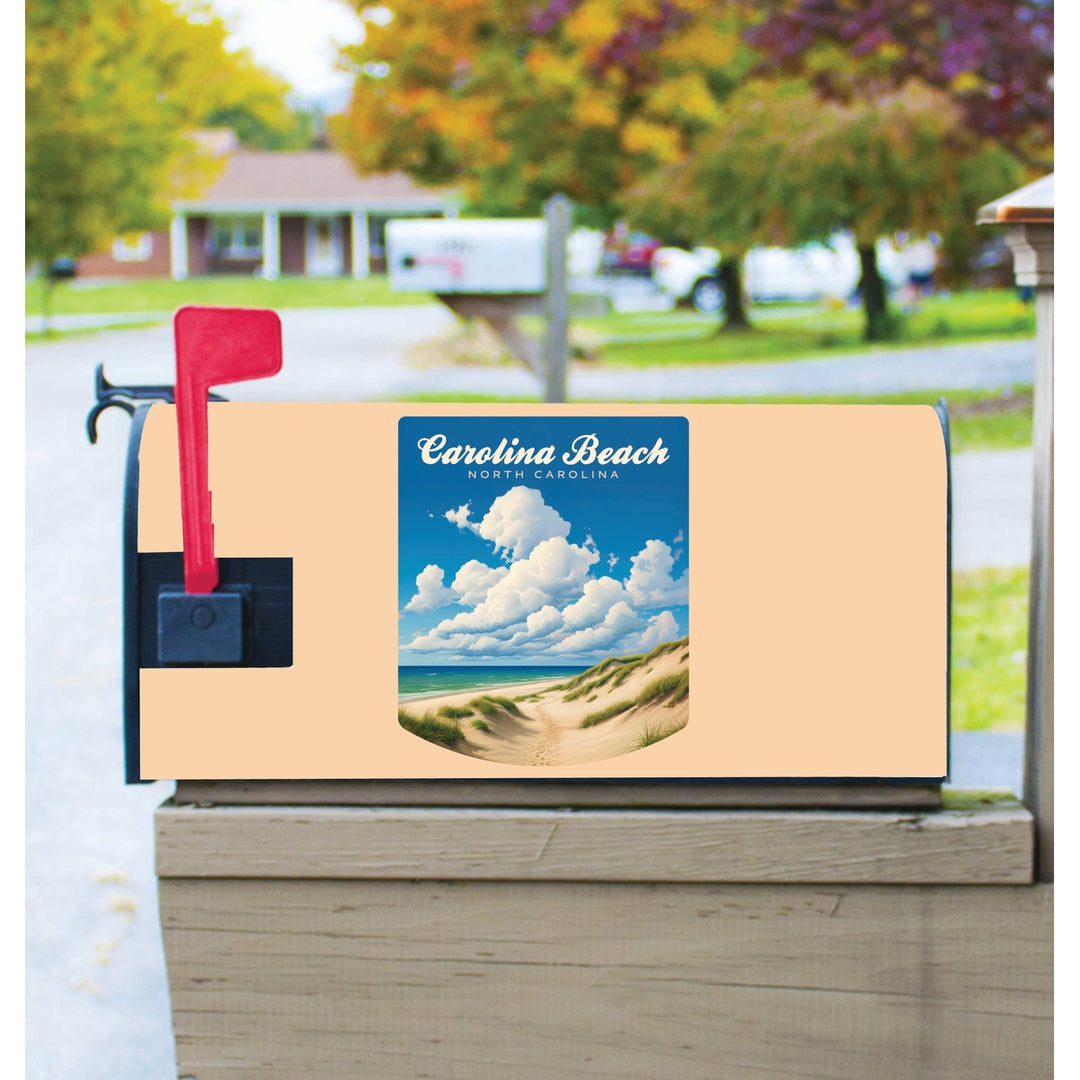 Carolina Beach North Carolina. Beach and Sand Dunes Design Souvenir Magnetic Mailbox Cover Image 1