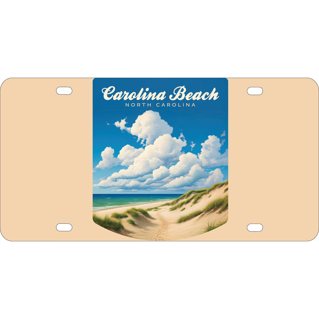 Carolina Beach North Carolina. Beach and Sand Dunes Design Souvenir Metal License Plate Image 1