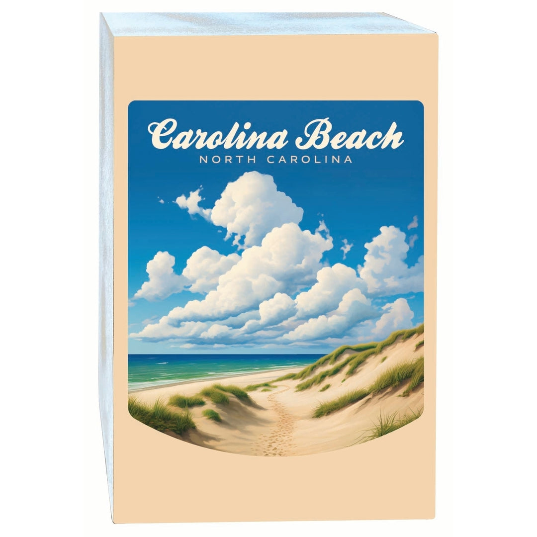 Carolina Beach North Carolina. Beach and Sand Dunes Design Souvenir Wood sign with frame 5x7 Image 1