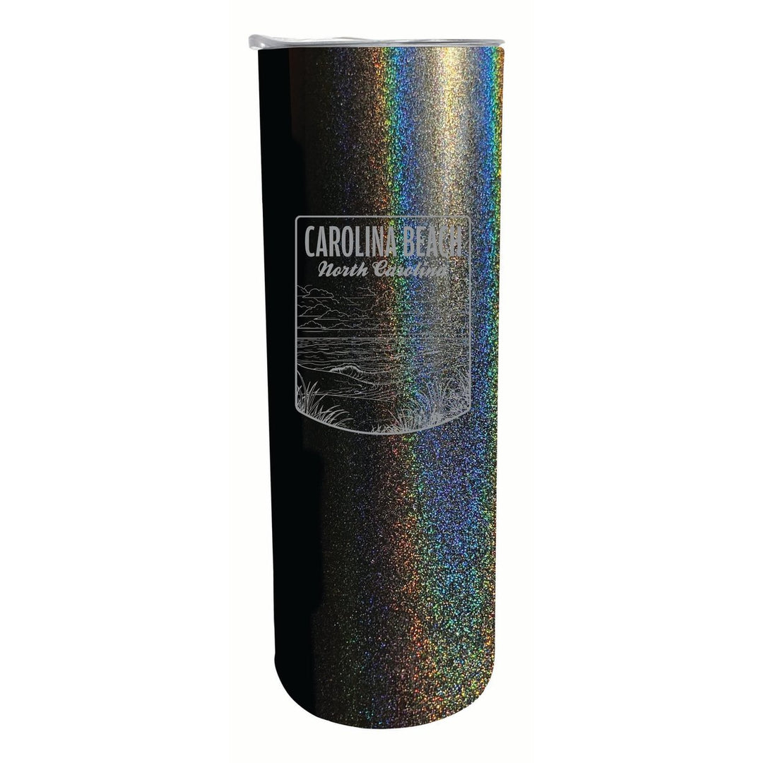 Carolina Beach North Carolina Souvenir 20 oz Engraved Insulated Stainless Steel Skinny Tumbler Image 2