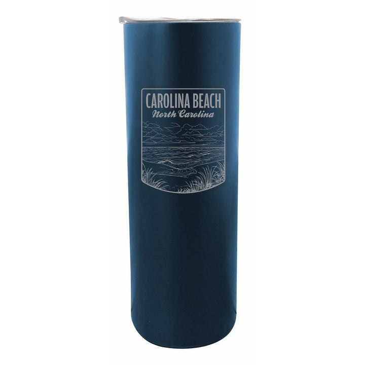 Carolina Beach North Carolina Souvenir 20 oz Engraved Insulated Stainless Steel Skinny Tumbler Image 4