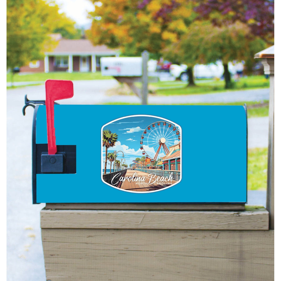 Carolina Beach North Carolina. Carolina Beach Pier Design Souvenir Magnetic Mailbox Cover Image 1