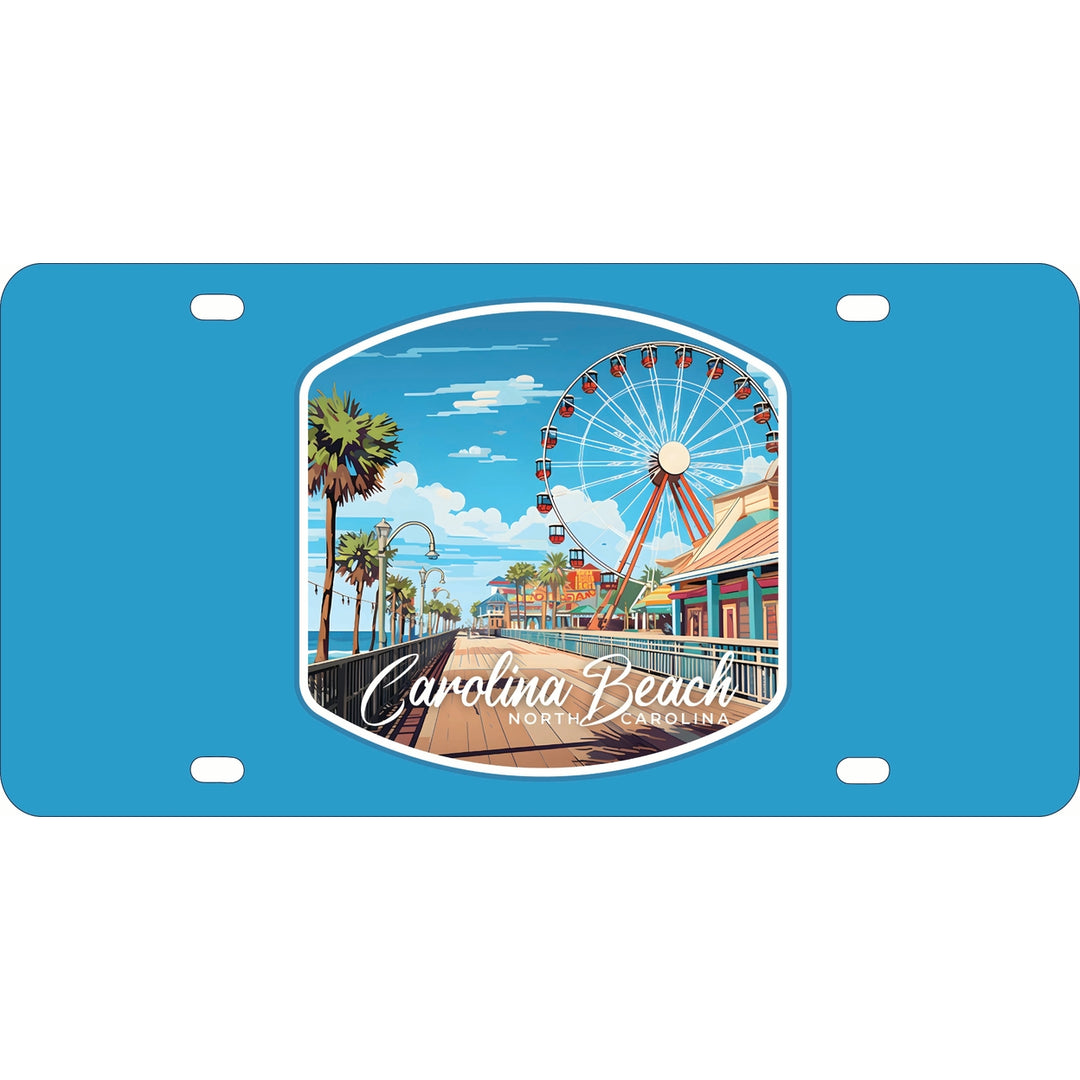 Carolina Beach North Carolina. Carolina Beach Pier Design Souvenir Metal License Plate Image 1