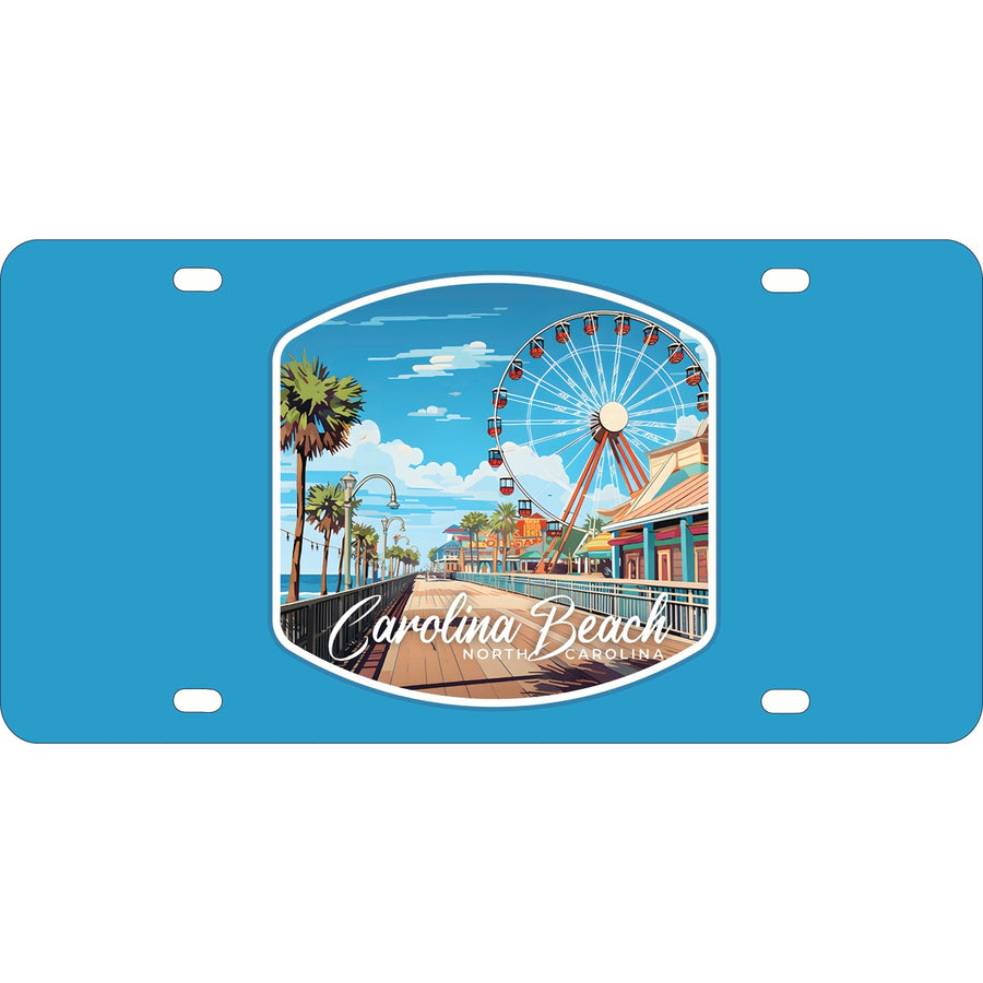 Carolina Beach North Carolina. Carolina Beach Pier Design Souvenir Metal License Plate Image 1