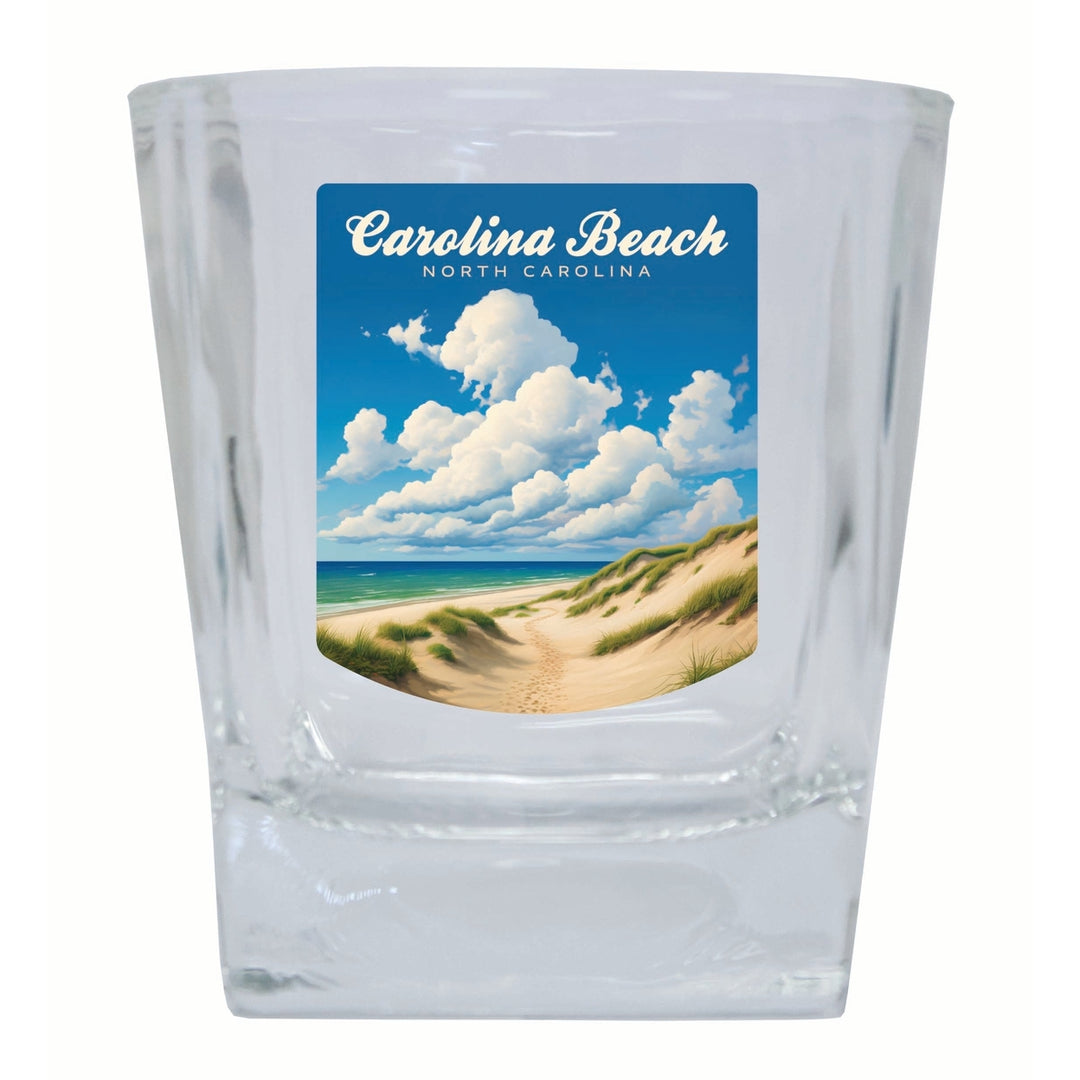 Carolina Beach North Carolina. Beach and Sand Dunes Design Souvenir 10 oz Whiskey Glass Rocks Glass Image 1