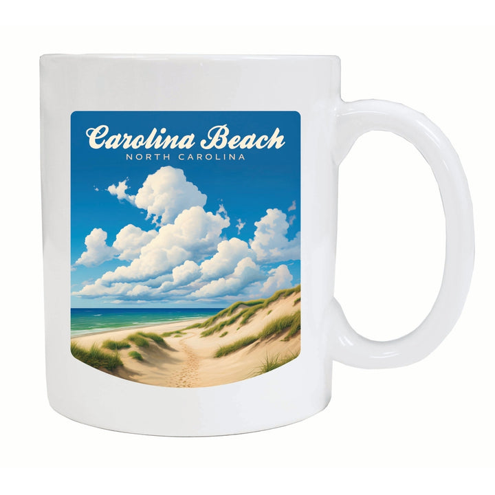 Carolina Beach North Carolina. Beach and Sand Dunes Design Souvenir 12 oz Ceramic Coffee Mug Image 1