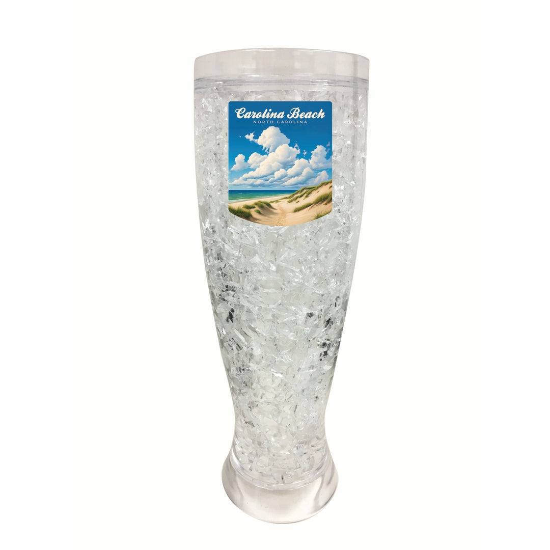 Carolina Beach North Carolina. Beach and Sand Dunes Design Souvenir 16 oz Plastic Broken Glass Frosty Mug Image 1