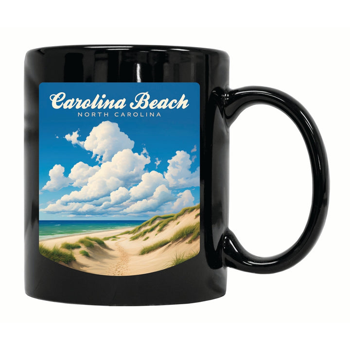 Carolina Beach North Carolina. Beach and Sand Dunes Design Souvenir 12 oz Ceramic Coffee Mug Image 2