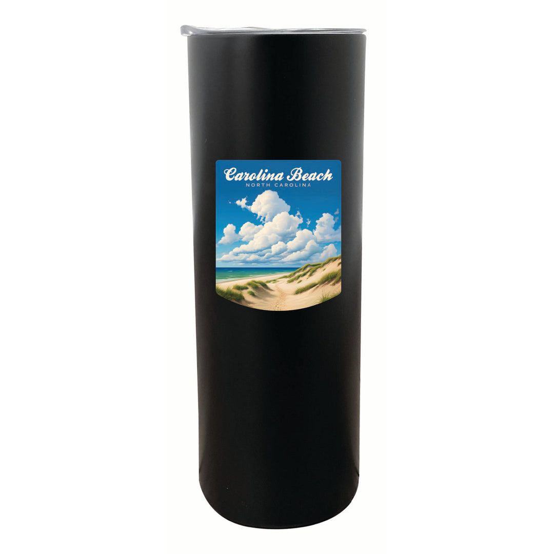 Carolina Beach North Carolina. Beach and Sand Dunes Design Souvenir 20 oz Insulated Stainless Steel Skinny Tumbler Image 1