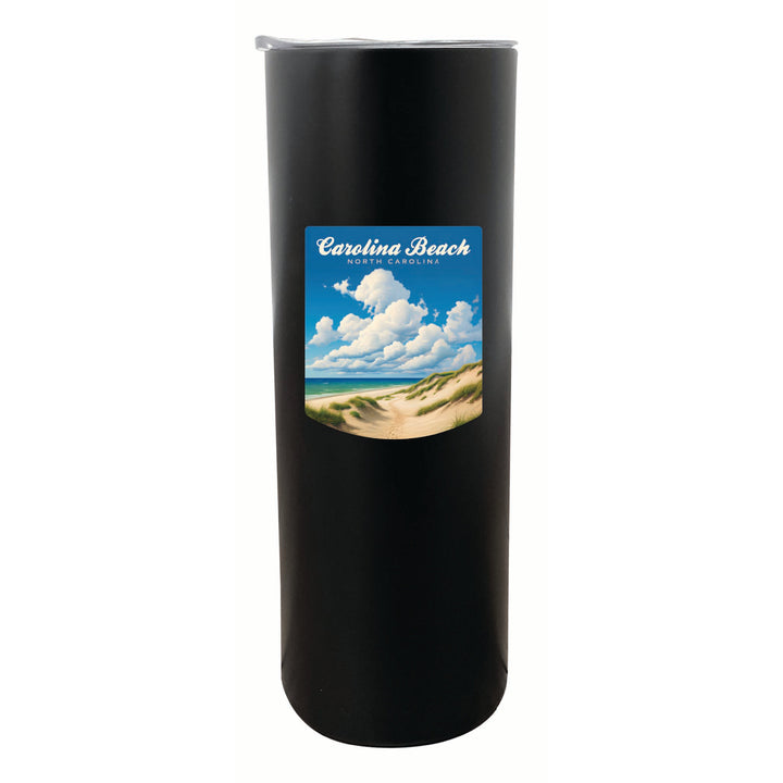 Carolina Beach North Carolina. Beach and Sand Dunes Design Souvenir 20 oz Insulated Stainless Steel Skinny Tumbler Image 1