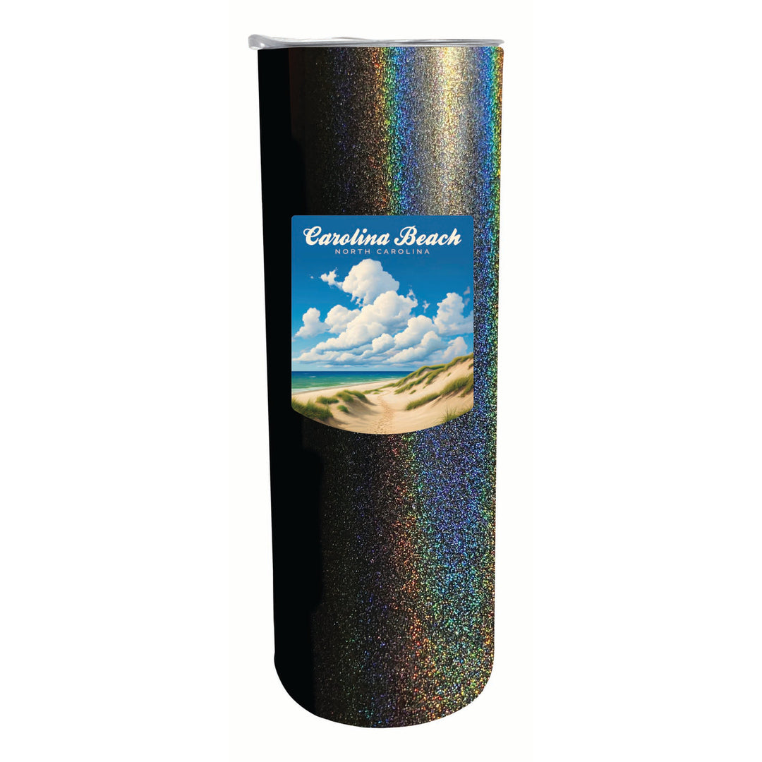 Carolina Beach North Carolina. Beach and Sand Dunes Design Souvenir 20 oz Insulated Stainless Steel Skinny Tumbler Image 2