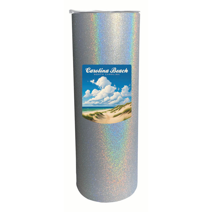 Carolina Beach North Carolina. Beach and Sand Dunes Design Souvenir 20 oz Insulated Stainless Steel Skinny Tumbler Image 3