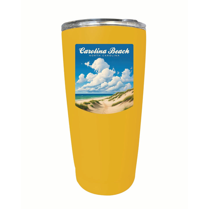 Carolina Beach North Carolina. Beach and Sand Dunes Design Souvenir 16 oz Insulated Tumbler STAINLESS STEEL Image 3