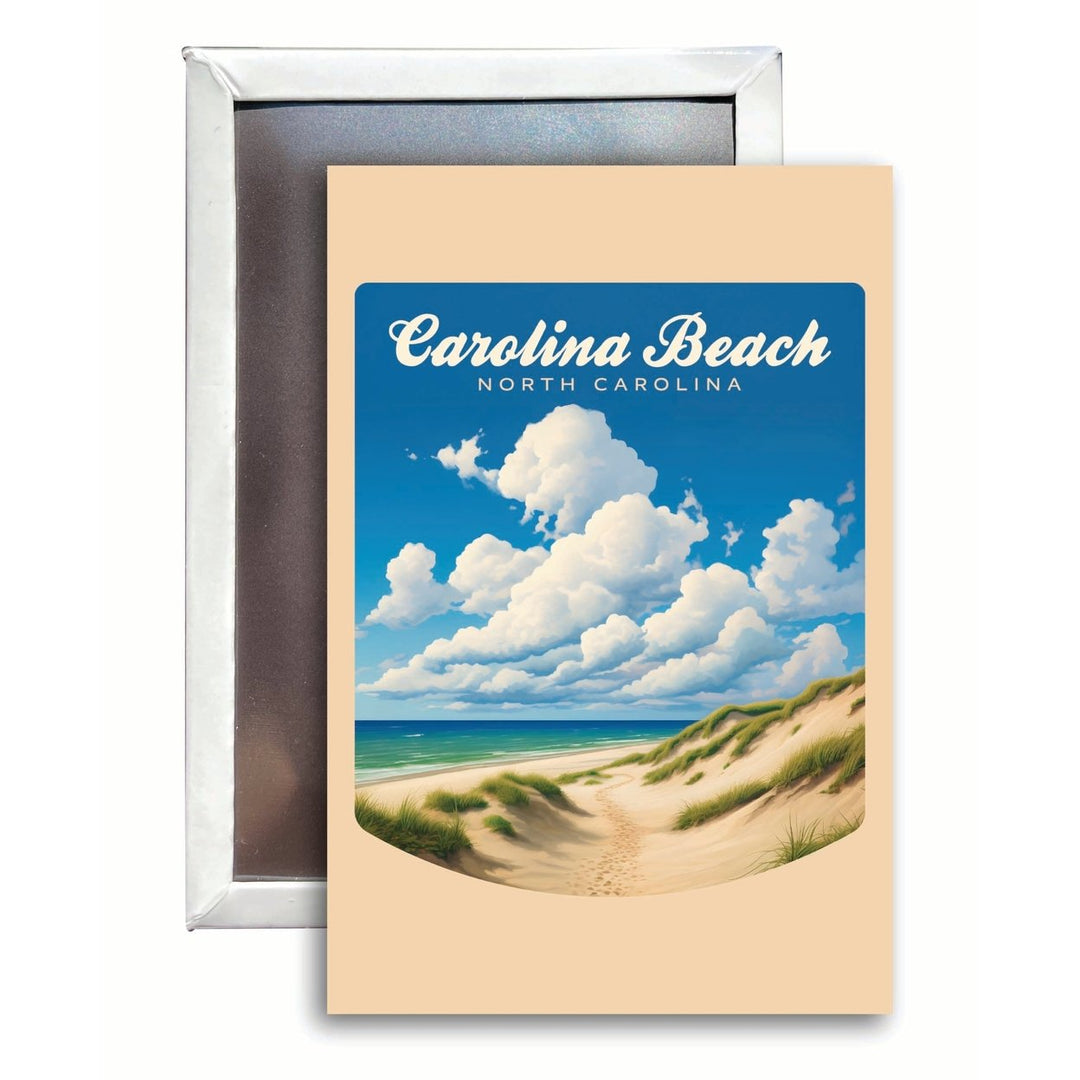 Carolina Beach North Carolina. Beach and Sand Dunes Design Souvenir 2x3-Inch Fridge Magnet Image 1