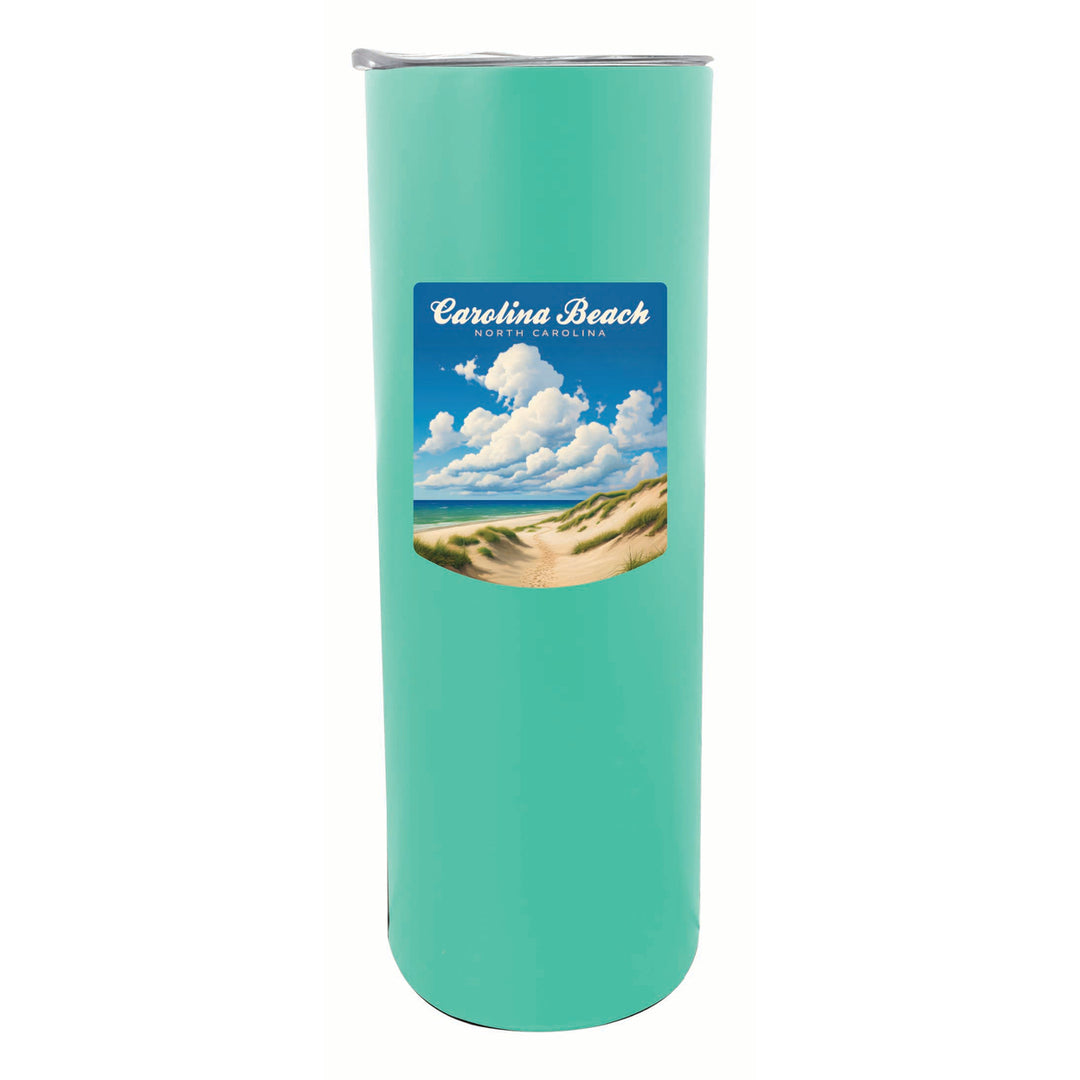 Carolina Beach North Carolina. Beach and Sand Dunes Design Souvenir 20 oz Insulated Stainless Steel Skinny Tumbler Image 4