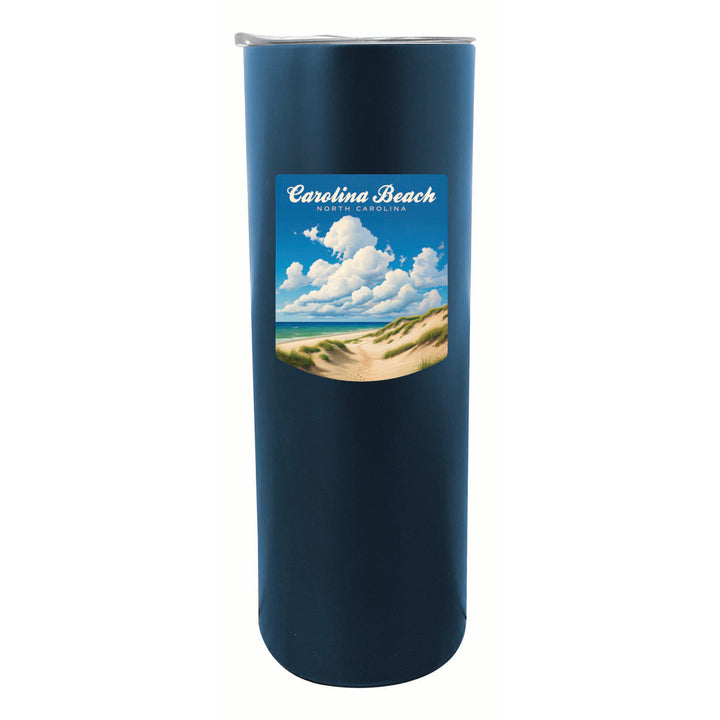 Carolina Beach North Carolina. Beach and Sand Dunes Design Souvenir 20 oz Insulated Stainless Steel Skinny Tumbler Image 6