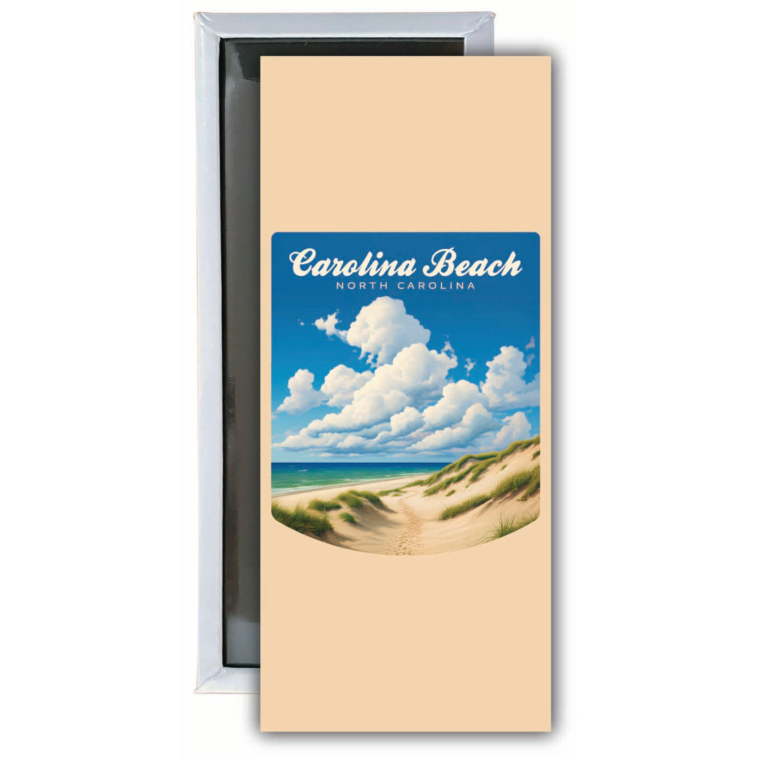 Carolina Beach North Carolina. Beach and Sand Dunes Design Souvenir Fridge Magnet 4.75 x 2 Inch Image 1