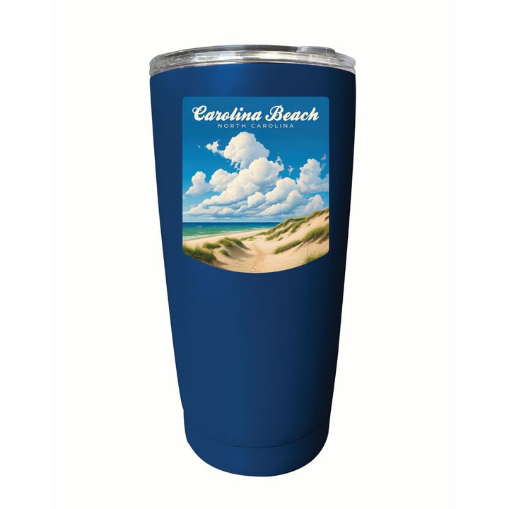 Carolina Beach North Carolina. Beach and Sand Dunes Design Souvenir 16 oz Insulated Tumbler STAINLESS STEEL Image 4