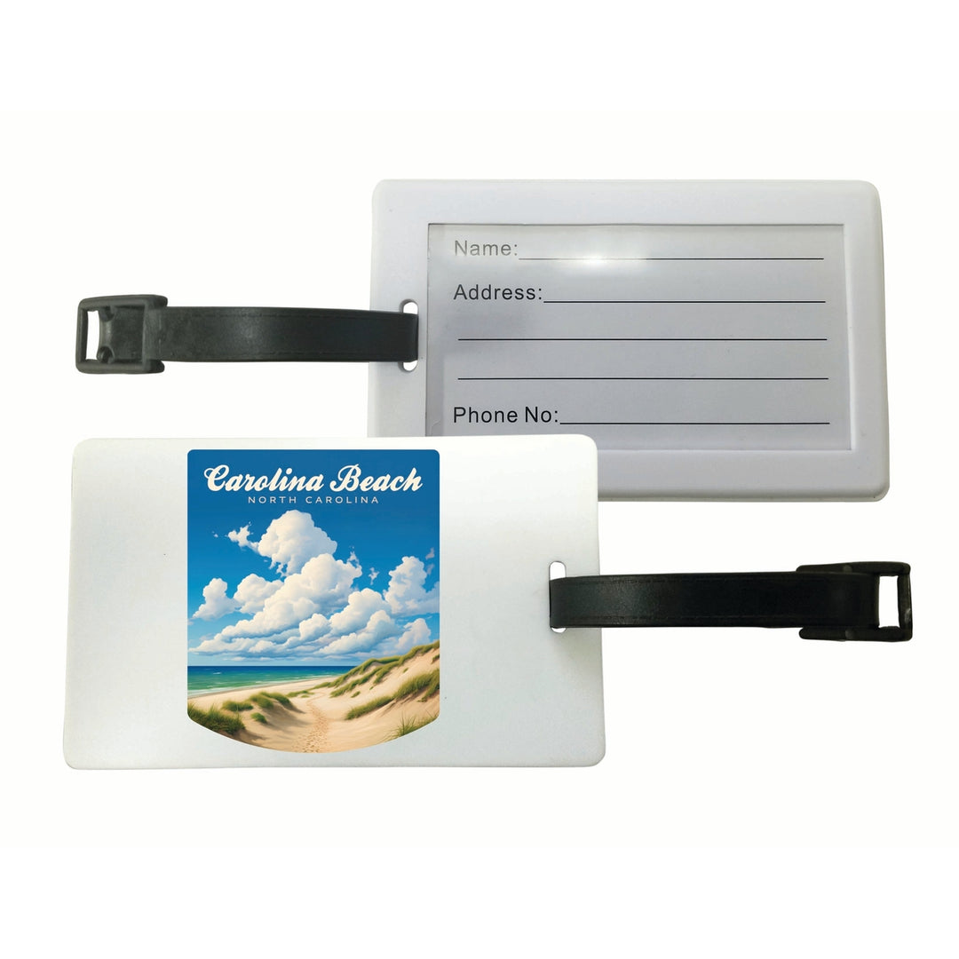 Carolina Beach North Carolina. Beach and Sand Dunes Design Souvenir Luggage Tag Image 1