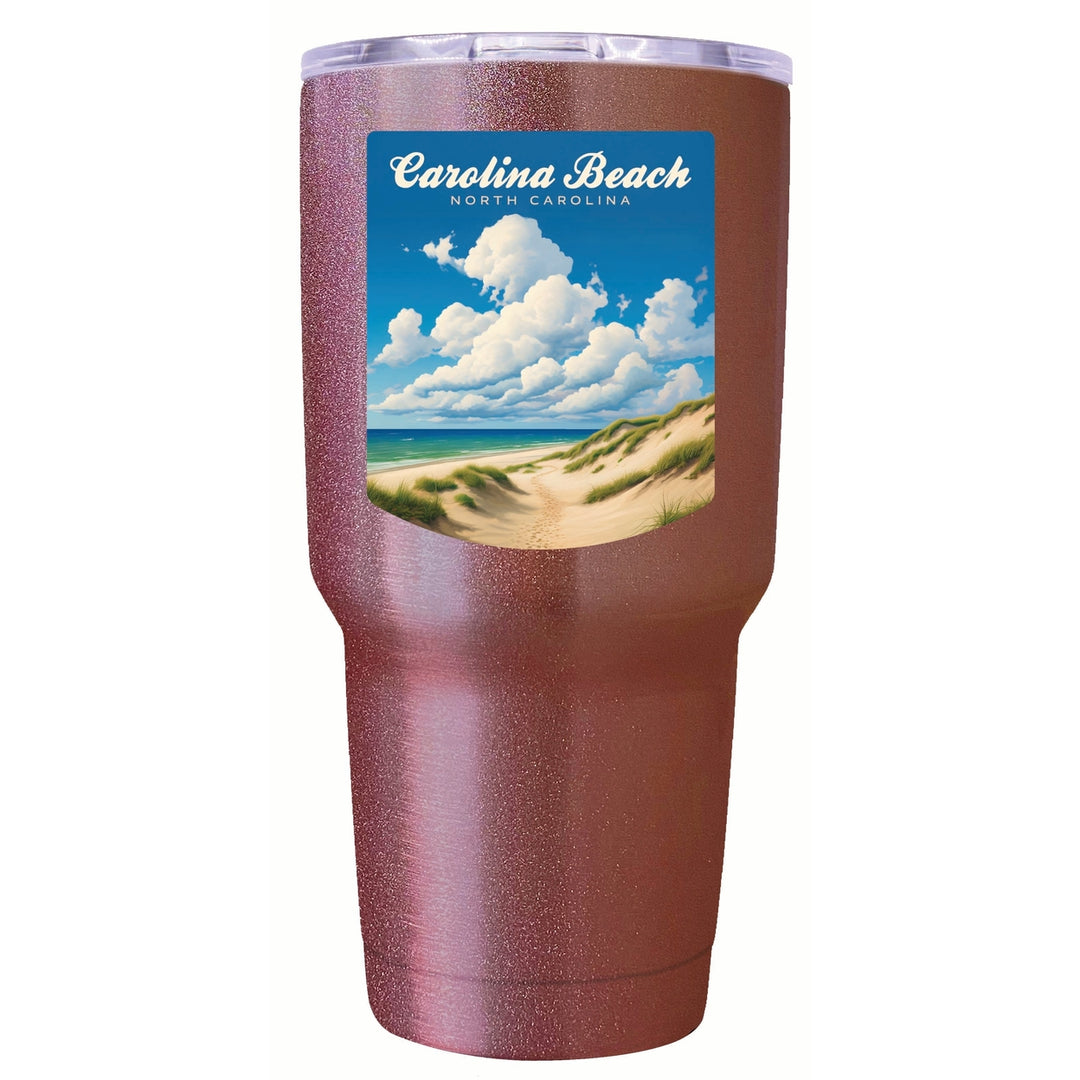 Carolina Beach North Carolina. Beach and Sand Dunes Design Souvenir 24 oz Insulated Stainless Steel Tumbler Image 6