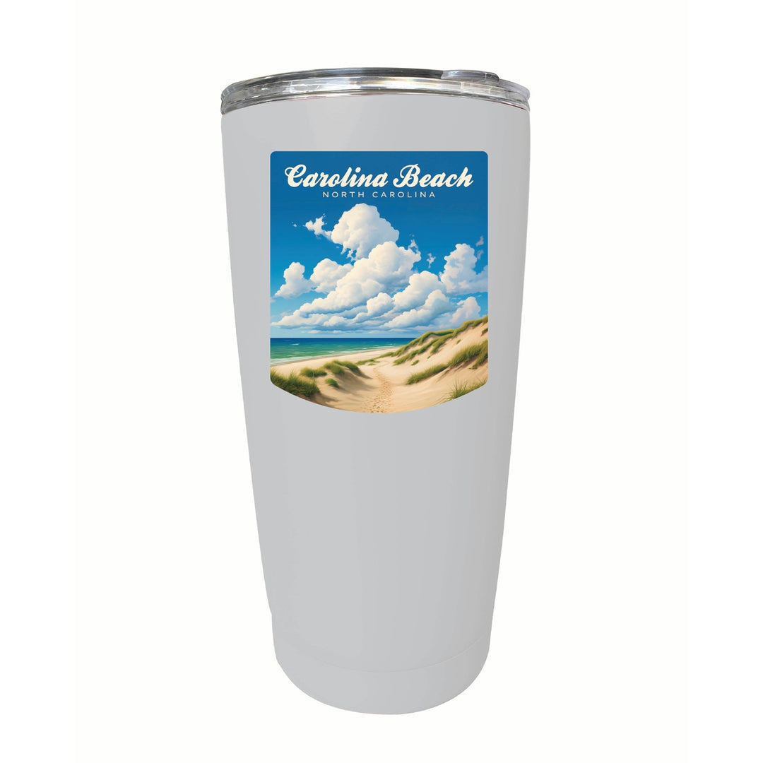 Carolina Beach North Carolina. Beach and Sand Dunes Design Souvenir 16 oz Insulated Tumbler STAINLESS STEEL Image 6