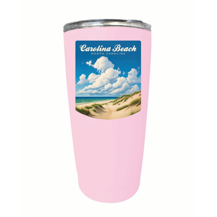 Carolina Beach North Carolina. Beach and Sand Dunes Design Souvenir 16 oz Insulated Tumbler STAINLESS STEEL Image 7