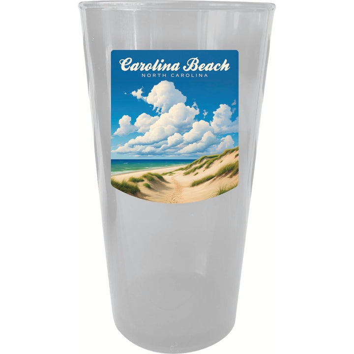 Carolina Beach North Carolina. Beach and Sand Dunes Design Souvenir Plastic 16 oz pint Image 2