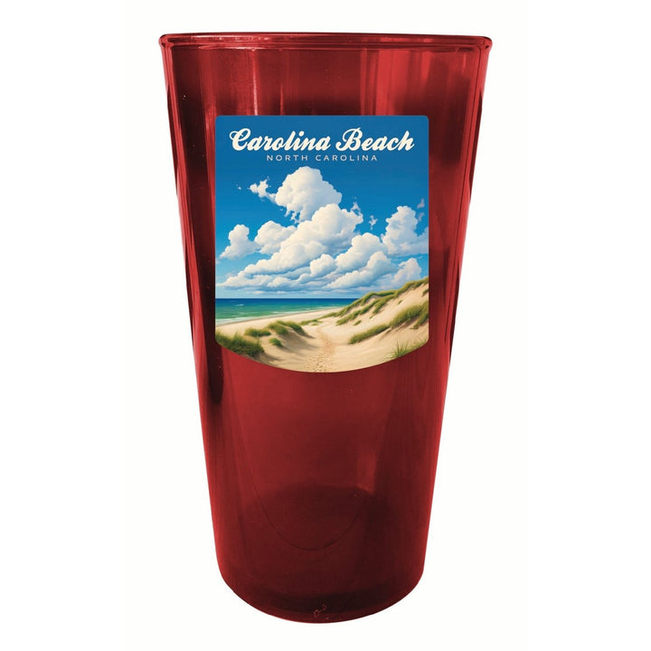 Carolina Beach North Carolina. Beach and Sand Dunes Design Souvenir Plastic 16 oz pint Image 1