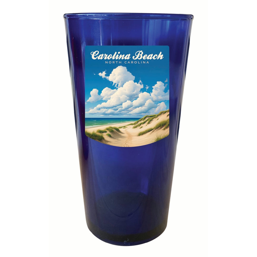 Carolina Beach North Carolina. Beach and Sand Dunes Design Souvenir Plastic 16 oz pint Image 4